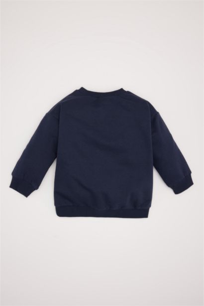 Regular Fit Slogan Crew Neck Sweatshirt