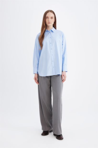 Relax Fit Oxford Uzun Kollu Gömlek Tunik