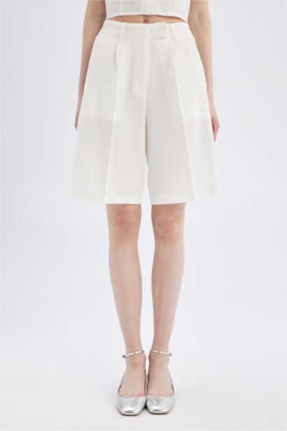 High Waist Cropped Satin Shorts