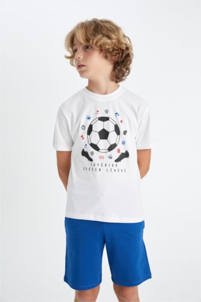 Boy Printed Short Sleeve T-Shirt Shorts 2 Piece Set