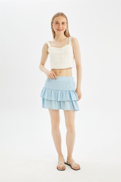 Printed High waist Mini Skirt