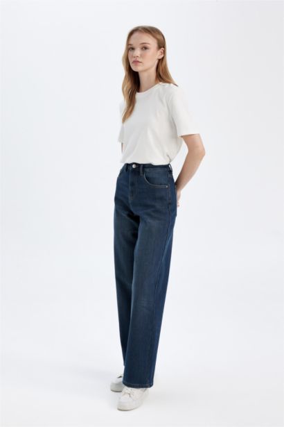 Relax Fit High Waist Long Jeans