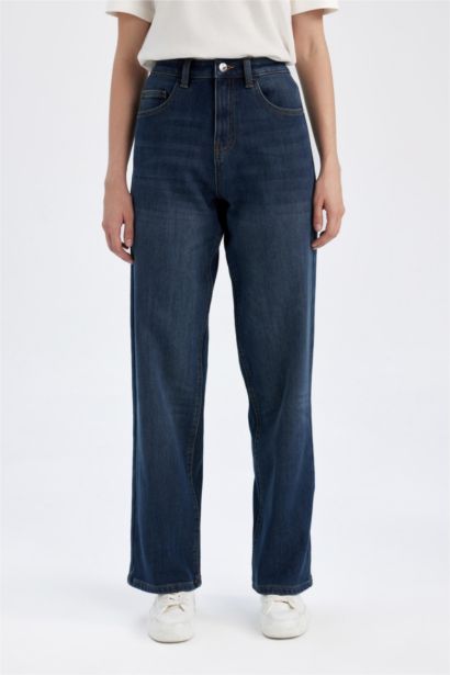 Relax Fit High Waist Long Jeans