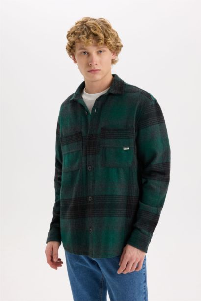 Relax Fit Kareli Oduncu Uzun Kollu Gömlek Ceket