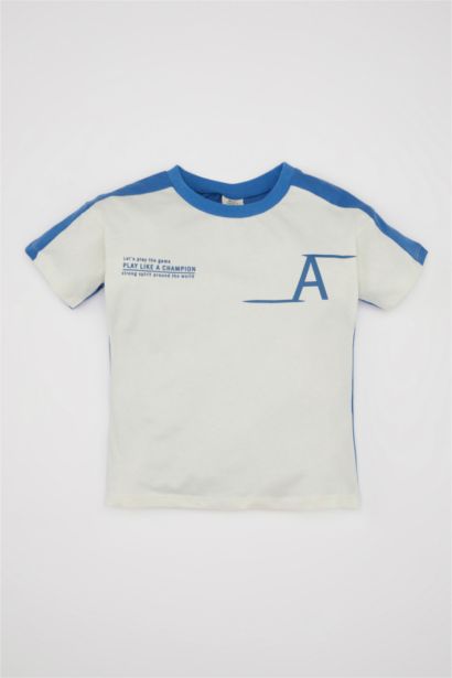 تيشيرت بيبي اولادي بطبعة شعار وقصة عادية