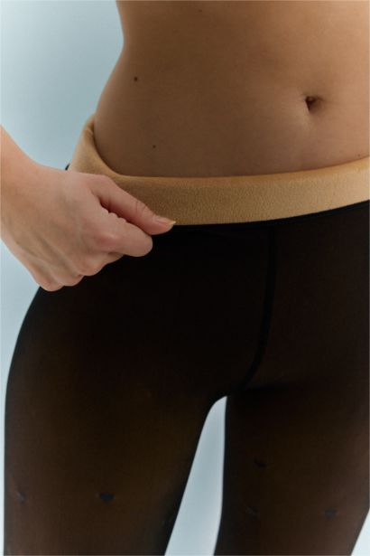 Kadın Kalpli Termal Külotlu Çorap