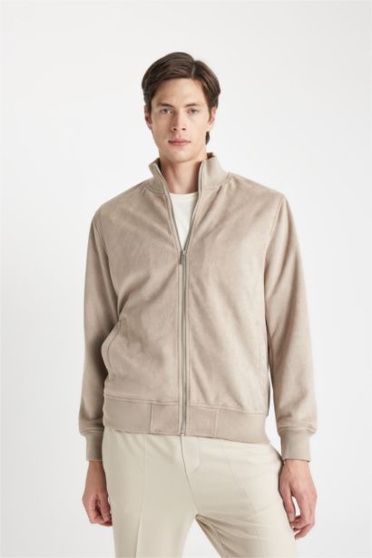 جاكيت بومبر شمواه خفيف سليم فيت مبطن بسحاب وجيب