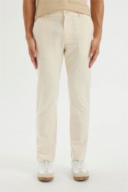 %100 Pamuk Regular Fit Normal Kesim Yazlık Düz Paça Chino Kanvas Pantolon