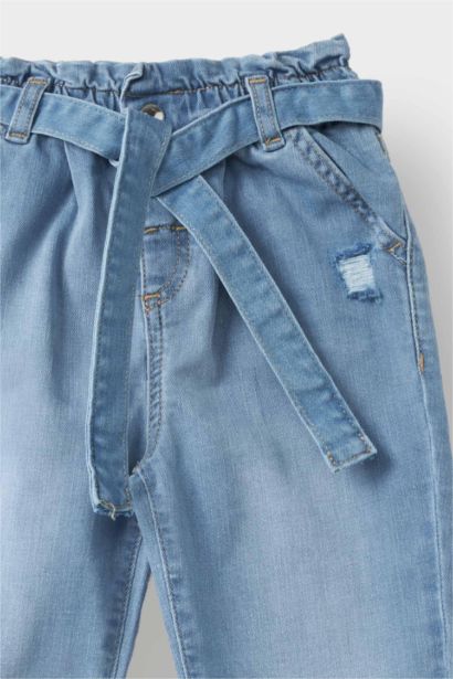 Baby Girl Paperbag Straight Leg Jeans