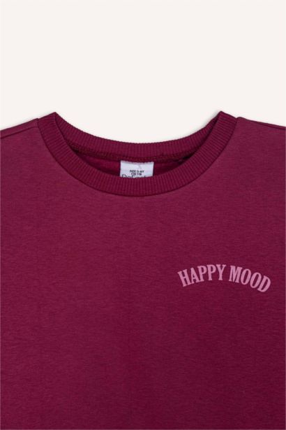 Bisiklet Yaka Baskılı Sweatshirt Kız Bebek