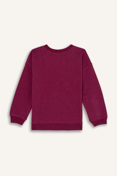 Bisiklet Yaka Baskılı Sweatshirt Kız Bebek