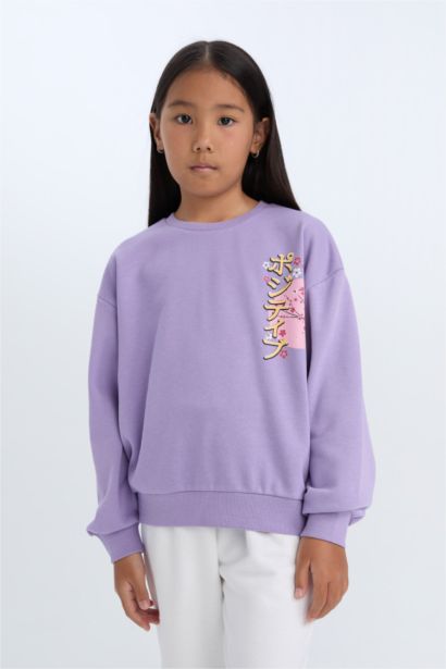 Girl Relax Fit Crew Neck Printed Sweatshirt