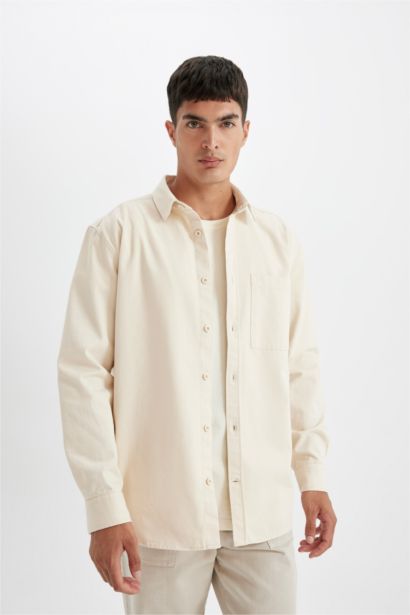 Surchemise en coton à col polo coupe décontractée