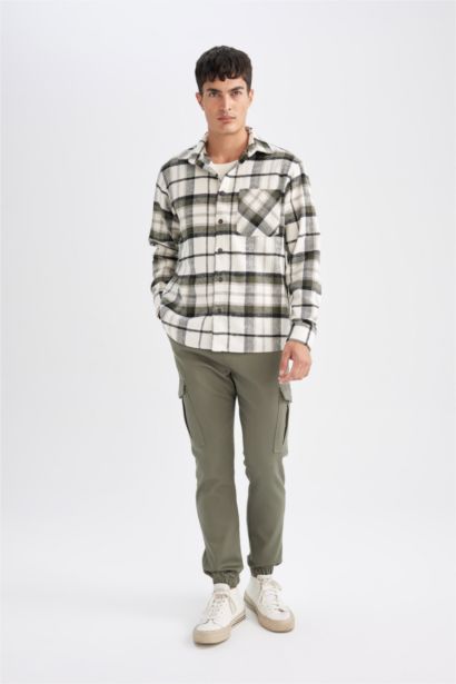 поло жаға чек Ұзын жеңді көйлек