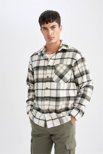 поло жаға чек Ұзын жеңді көйлек