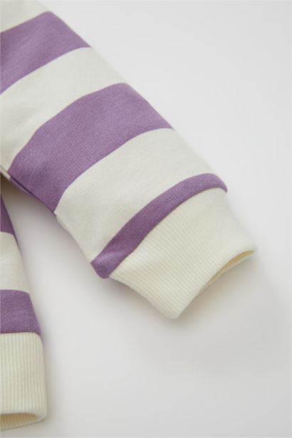 Baby Girl Striped Sweatshirt Elastic Waist Leggings 2 Piece Set