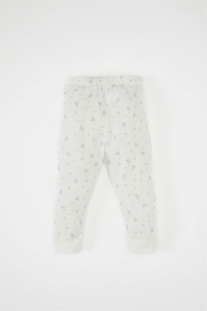 طقم بيجاما بيبي بناتي فلورال ممشط قصة عادية - قطعتين