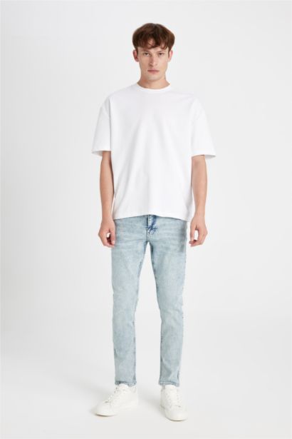 بنطلون جينز كارلو سكيني فيت برجل ضيق وخصر عادي