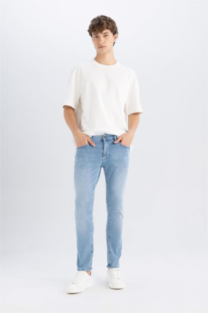 سروال جينز بيدرو سليم فيت بخصر عادي