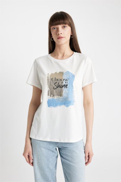 تيشيرت نص ردن قصة عادية بياخة مستديرة