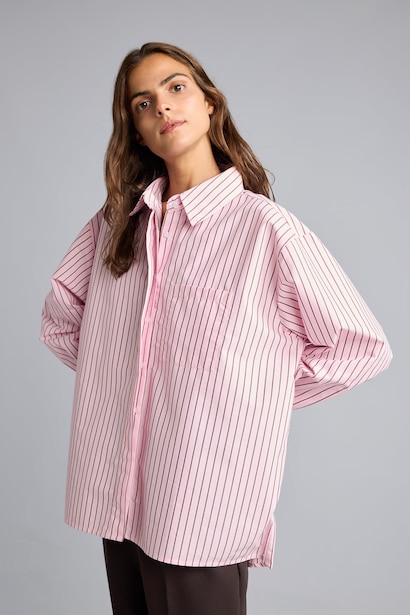 Oversize Fit Poplin Long Sleeve Shirt
