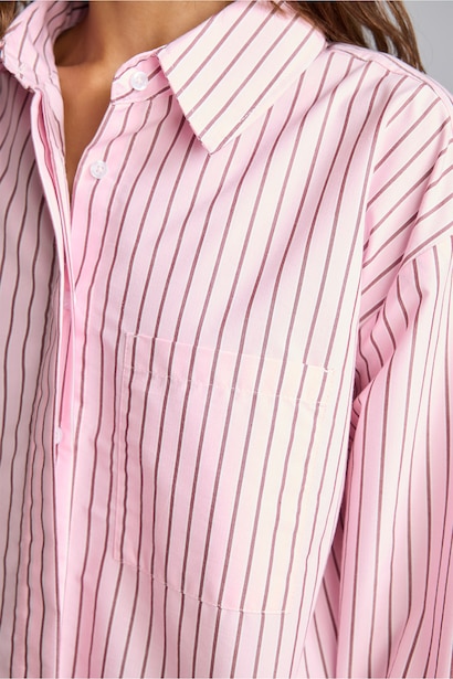 Oversize Fit Poplin Long Sleeve Shirt