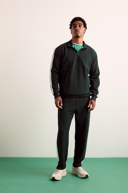 Standart Fit Dik Yaka Sporcu Basic Sweatshirt
