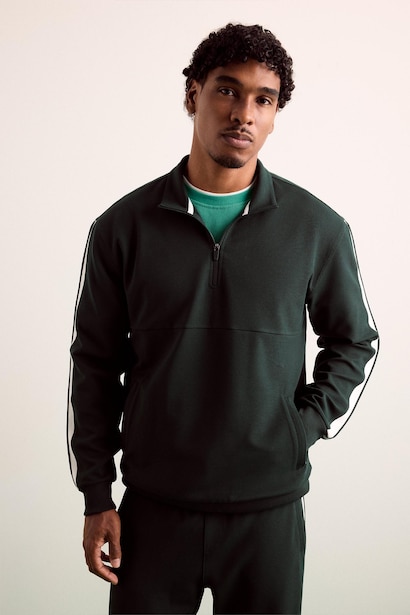 Standart Fit Dik Yaka Sporcu Basic Sweatshirt