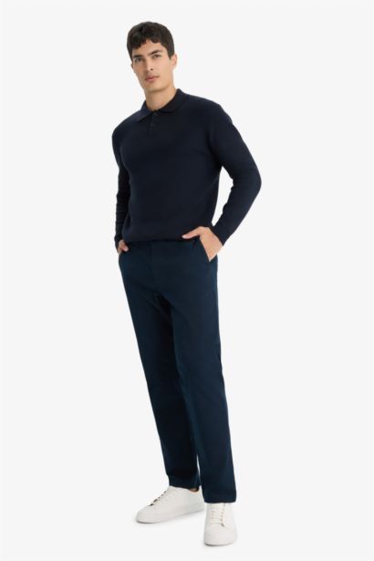 Pull en tricot à coupe standard et col Polo