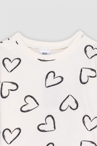 Baby Girl Heart Patterned 2 Piece Set