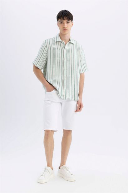 Relax Fit Striped Short Sleeve Shirt