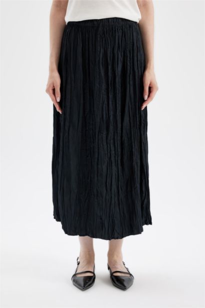 A Cut Satin Maxi Skirt