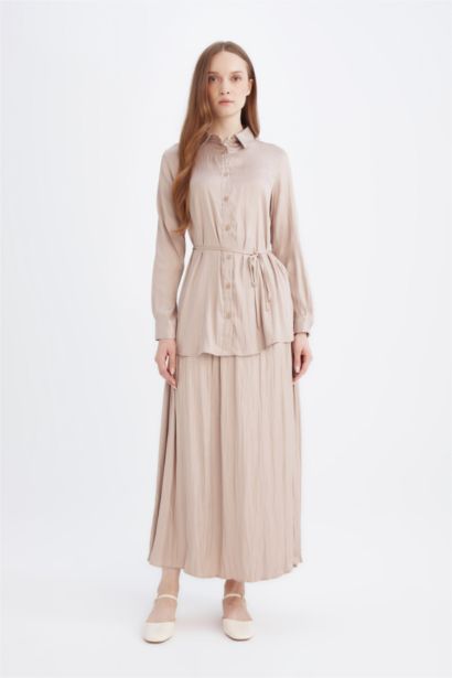 Jupe longue en Satin à coupe A