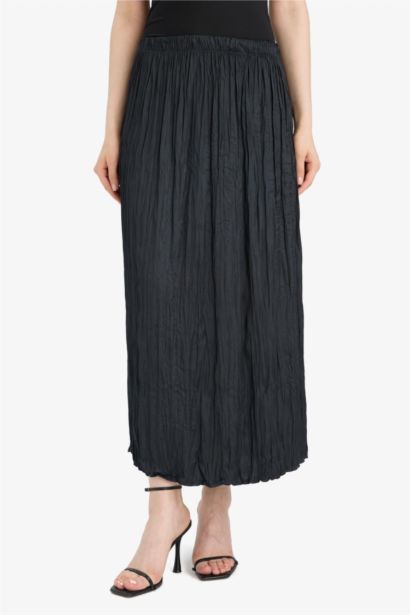 A Cut Satin Maxi Skirt