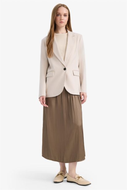 A Cut Satin Maxi Skirt