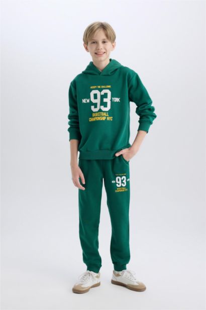 Boy Printed Waist Tie Elastic Leg Pocket Jogger Sweatpants