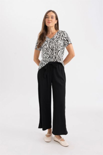 Culotte Fit Wide Leg Capri