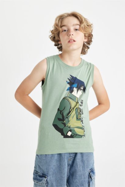 Boy Crew Neck Printed Sleeveless T-Shirt