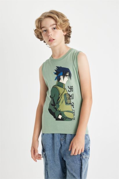 Boy Crew Neck Printed Sleeveless T-Shirt