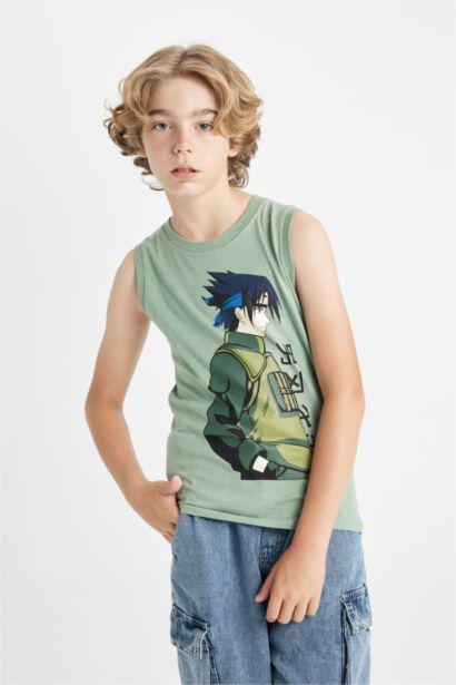 Boy Crew Neck Printed Sleeveless T-Shirt