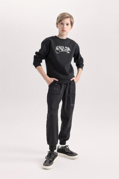 سروال سويت بانتس جوجر ولادي ثقيل قصة عادية ورجل مطاطي