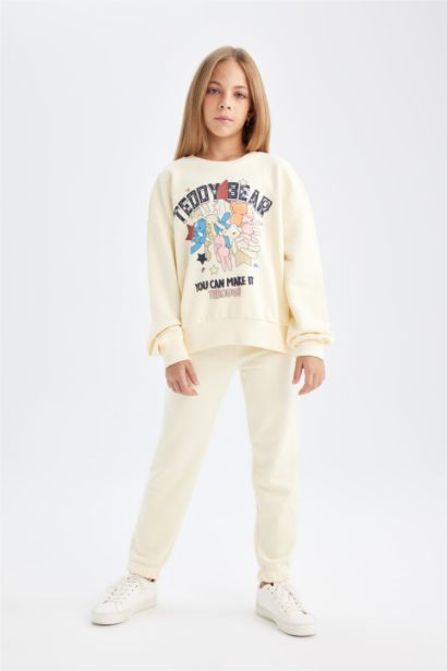Ensemble de Sweatshirt épais imprimé à col rond et Jogging à taille élastique pour Fille