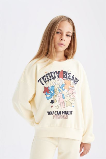 Ensemble de Sweatshirt épais imprimé à col rond et Jogging à taille élastique pour Fille