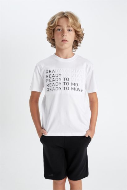 تي شيرت اولادي نص ردن مطبوع قصة عادية بياخة مستديرة