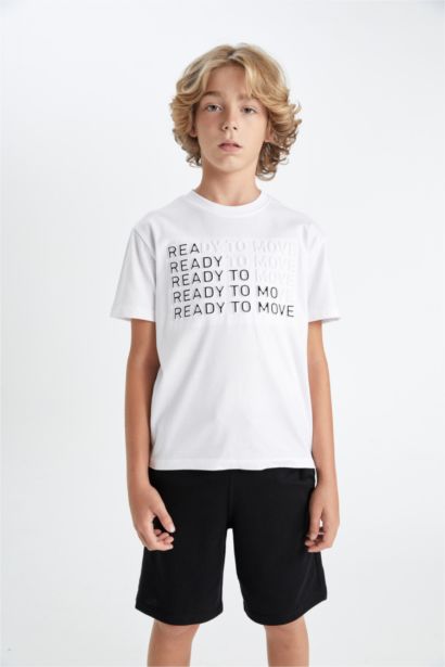 تي شيرت اولادي نص ردن مطبوع قصة عادية بياخة مستديرة