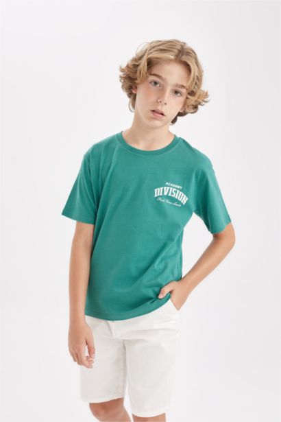 تي شيرت نص ردن ولادي مطبوع اوفر سايز