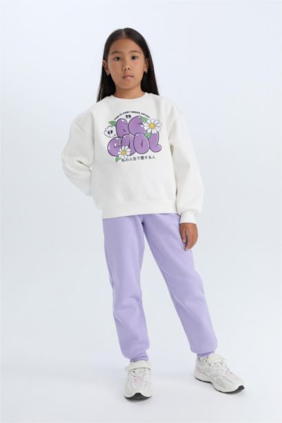 بنطلون سويت بانتس بناتي جوجر برجل مطاطي بنفسجي