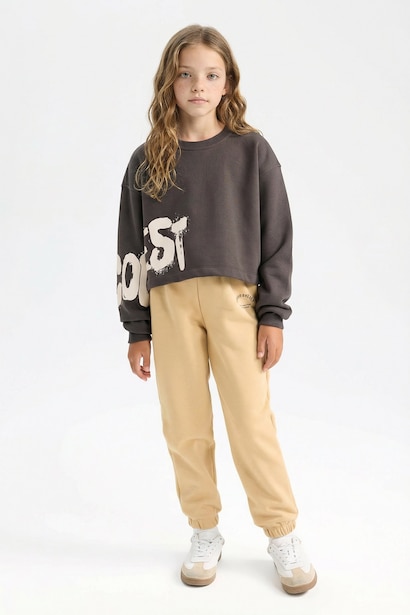 Girl Standard Fit Elastic Waist Printed Jogger Sweatpants