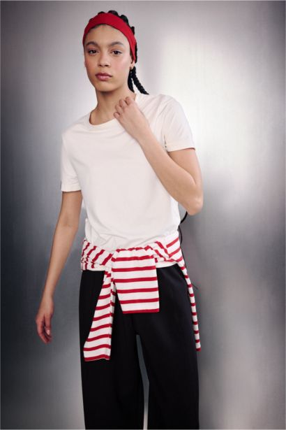 DeFactoFit Standard Fit Sports Basic White T-Shirt