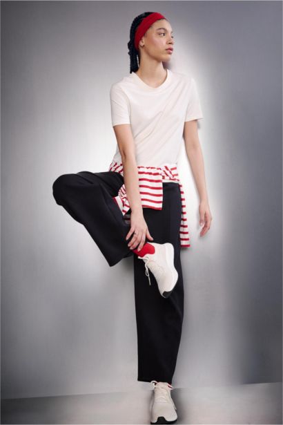 DeFactoFit Standard Fit Sports Basic White T-Shirt